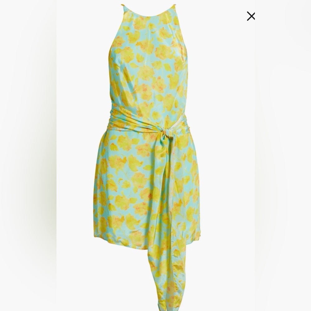 Amanda Uprichard Yellow and Blue Floral Mini Dress